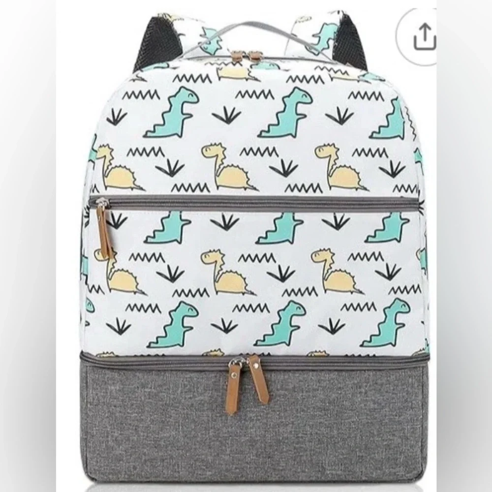 Village of Many Baby Diaper Bag Backpack -Multi-Function Waterproof, Dinosaurs